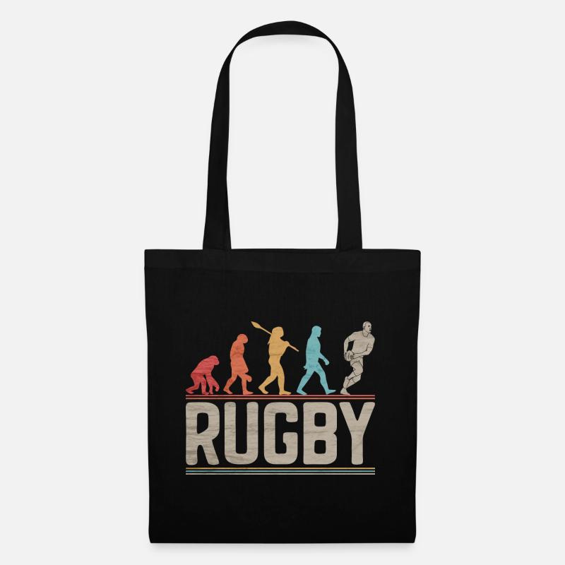 Rugby Funny Evolution for Men Rugby Players - Tote Bag - black