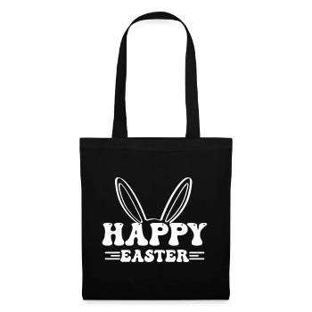Joyeuses Pâques - Oreilles de lapin de Pâques - Sac en tissu - noir - Devant