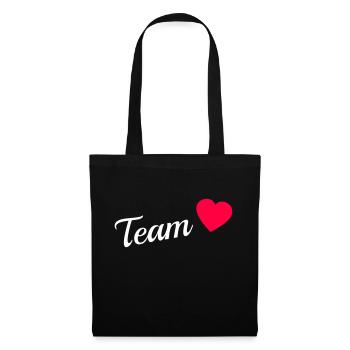 Team Braut >> dein eigener Text << - Stoffbeutel - Schwarz - Vorne