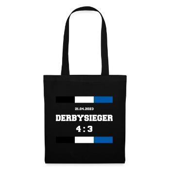 Derbysieger - Gewinner Stadtderby Fussball - Stoffbeutel - Schwarz - Vorne