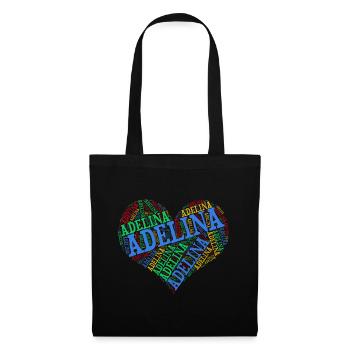 Adelina coeur coeur nuage t-shirt cadeau t-shirt - Sac en tissu - noir - Devant