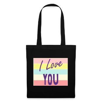 SAINT VALENTIN. EVJF. JE T'AIME. I LOVE YOU. AMOUR - Sac en tissu - noir - Devant