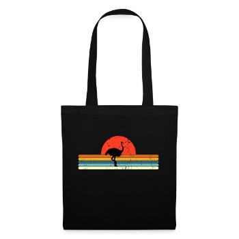 Vintage Ostrich retro sunset - Tote Bag - black - Front