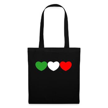 Italie coeur - Sac en tissu - noir - Devant