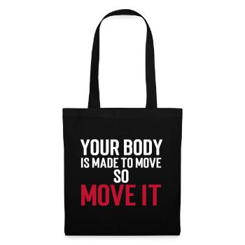 Your Body Is Made To Move - So Move It Weiss/Rot - Stoffbeutel - Schwarz - Vorne