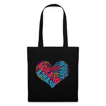 Sicily T-shirt Adrano heart word cloud t-shirt - Tote Bag - black - Front