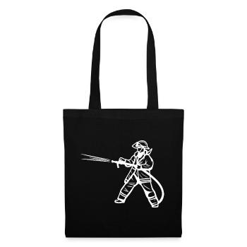 Dessin de pompier - Sac en tissu - noir - Devant