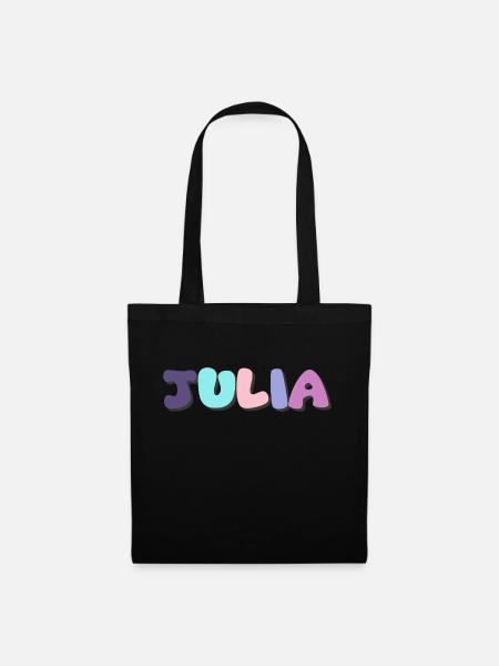 Name - Julia - Stoffbeutel - Schwarz