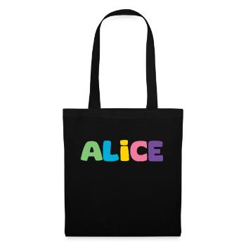 Name - Alice - Tote Bag - black - Front