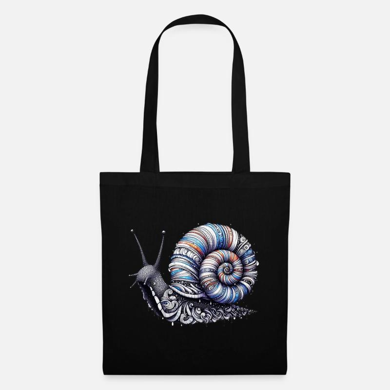 Schnecke - Stoffbeutel - Schwarz