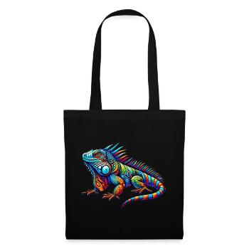 Leguan - Stoffbeutel - Schwarz - Vorne