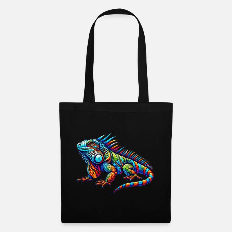Leguan - Stoffbeutel - Schwarz