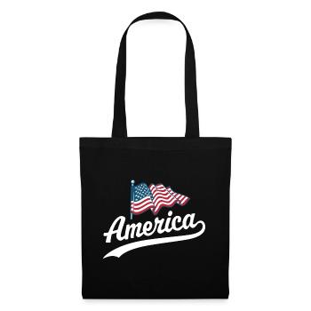 Amerika Flagge - Stoffbeutel - Schwarz - Vorne
