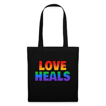 Liebe heilt LGBTQ-Regenbogen - Stoffbeutel - Schwarz - Vorne