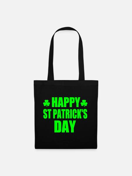 happy st patrick's day - Stoffbeutel - Schwarz