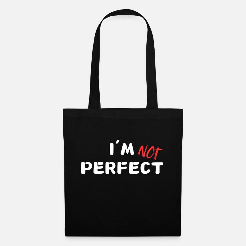 I´m not perfect - Stoffbeutel - Schwarz
