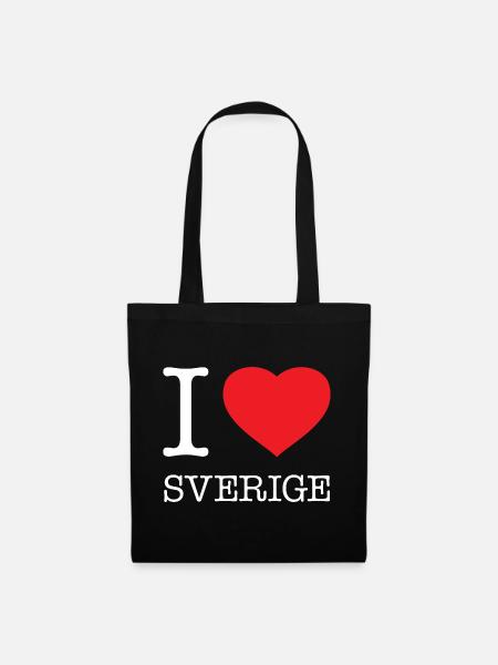 J’AIME SVERIGE Suède Schweden - Sac en tissu - noir