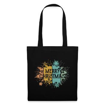 rétro Joyeux Noël Flocon de Neige Cristal de Glace - Sac en tissu - noir - Devant