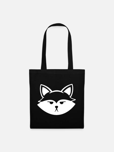 Grimmiger niedlicher Fuchs - Stoffbeutel - Schwarz