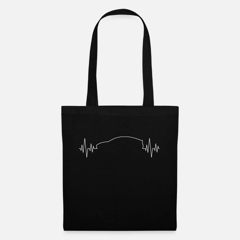 Elektroauto Herzschlag Design - Stoffbeutel - Schwarz