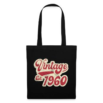 Jahrgang Est 1960 - Stoffbeutel - Schwarz - Vorne