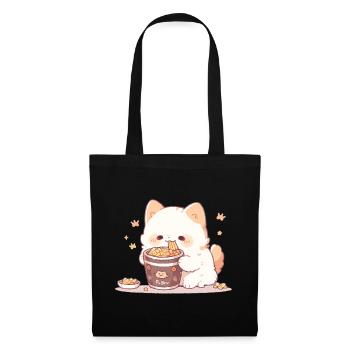 Chats spaghetti - Le chat s’amuse avec le passé - Sac en tissu - noir - Devant