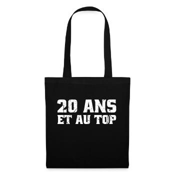 20 ans Top 20ème ANNIVERSAIRE Vintage né en 2005 - Sac en tissu - noir - Devant