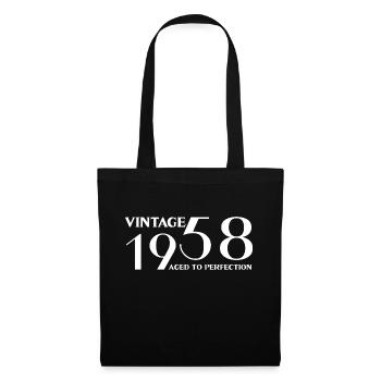 Jahrgang 1958 bis zur Perfektion gealtert - Stoffbeutel - Schwarz - Vorne