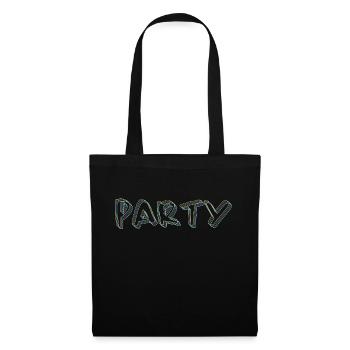 Party #party, Party tshirt - Stoffbeutel - Schwarz - Vorne