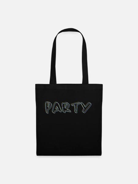 Party #party, Party tshirt - Stoffbeutel - Schwarz