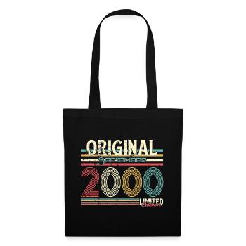 Design rétro original de septembre 2000, 25 ans - Sac en tissu - noir - Devant