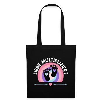Expectant mother LOVE MULTIPLIES Funny - Tote Bag - black - Front