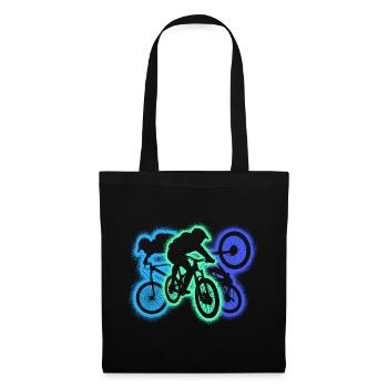 MTB mountain bike downhill silhouette mountain bike - Tote Bag - black - Front