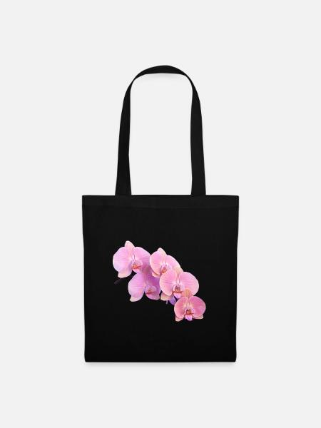 Rosa Orchidee Isolierte Clipart - Stoffbeutel - Schwarz