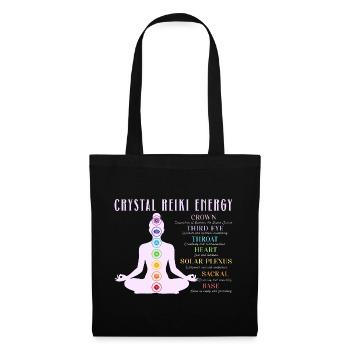 Cristal Reiki Chakra Énergie Reiki Yoga - Sac en tissu - noir - Devant