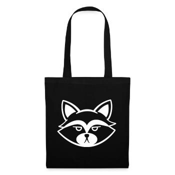 Grumpy raccoon face black and white - Tote Bag - black - Front