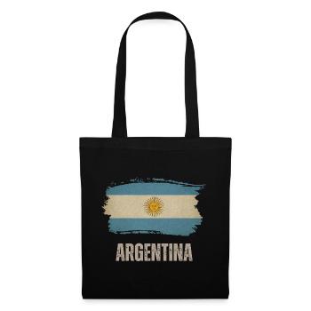 Vintage Argentinien, Flagge von Argentinien - Stoffbeutel - Schwarz - Vorne