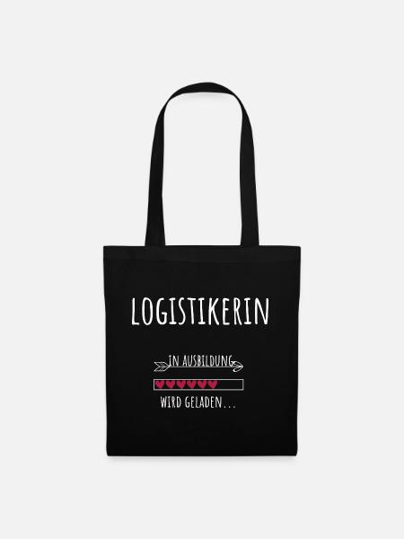 Studentin Beruf Ausbildung Logistikerin - Stoffbeutel - Schwarz