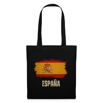 Grunge-Flagge von Spanien, spanischer Stolz - Stoffbeutel - Schwarz - Vorne