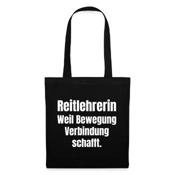 Reitlehrerin Bewegung Verbindung Design - Stoffbeutel - Schwarz - Vorne
