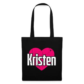 J’aime Kristen Pink Heart J’aime Kristen - Sac en tissu - noir - Devant