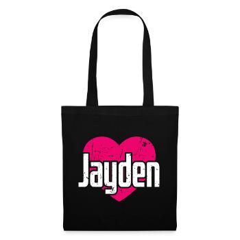 I Love Jayden Pink Heart I Love Jayden - Tote Bag - black - Front