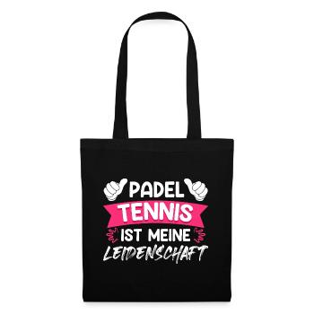 Padelspiel PADEL TENNIS IST MEINE LEIDENSCHAFT - Stoffbeutel - Schwarz - Vorne