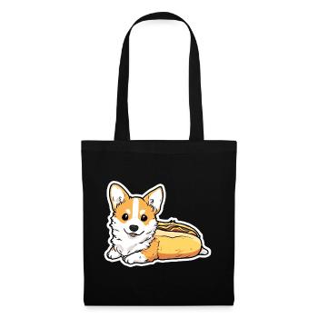 Collant en forme de pain pour hot-dogs Corgi mignon - Sac en tissu - noir - Devant