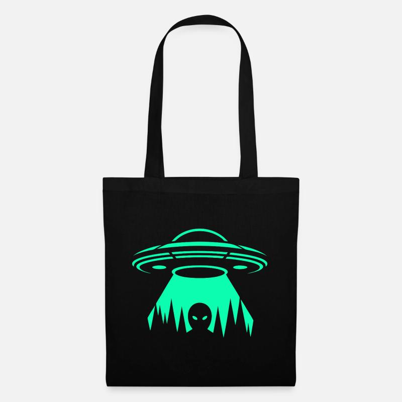UFO-Neon-Entführung - Stoffbeutel - Schwarz