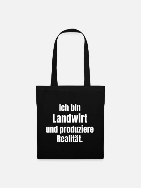 Ich bin Landwirt Realität - Stoffbeutel - Schwarz