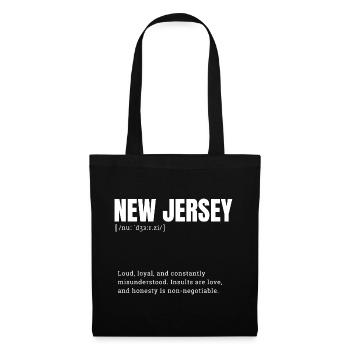 New Jersey Wortkunst Hoodie Design - Stoffbeutel - Schwarz - Vorne