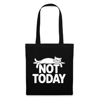 Katzen Spruch Not Today Büro Cat Homeoffice Katze - Stoffbeutel - Schwarz - Vorne