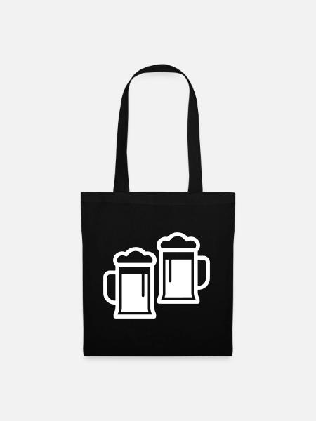 Bier Bierkrug - Stoffbeutel - Schwarz