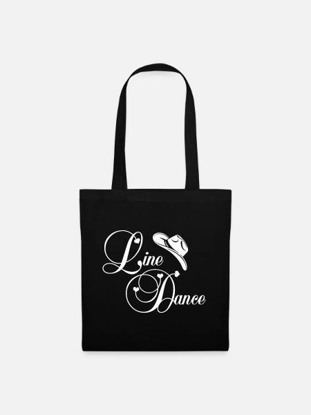 Line Dance Script Logo - Stoffbeutel - Schwarz